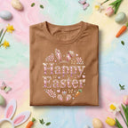 Happy Easter Bunny Shirt, Cute Pink Sparkle Easter Bunny Ears Tee, Girly Easter Graphic Shirt, Spring Holiday Easter Gift Tee