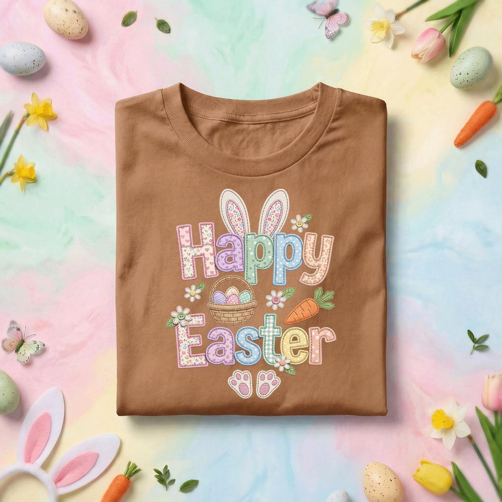 Happy Easter Bunny Shirt, Cute Pastel Bunny Ears Easter Tee, Easter Basket Bunny Graphic Shirt, Spring Egg Hunt Holiday Gift