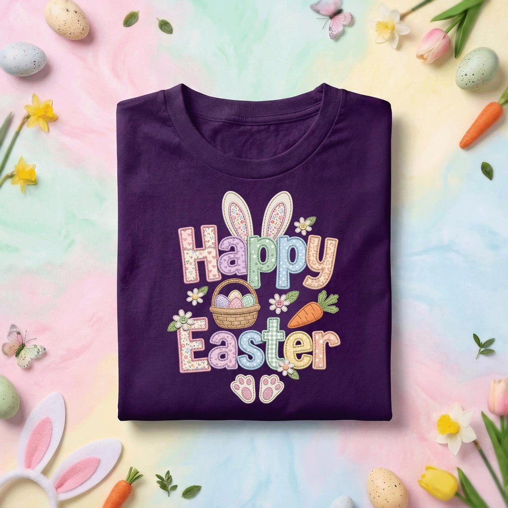 Happy Easter Bunny Shirt, Cute Pastel Bunny Ears Easter Tee, Easter Basket Bunny Graphic Shirt, Spring Egg Hunt Holiday Gift