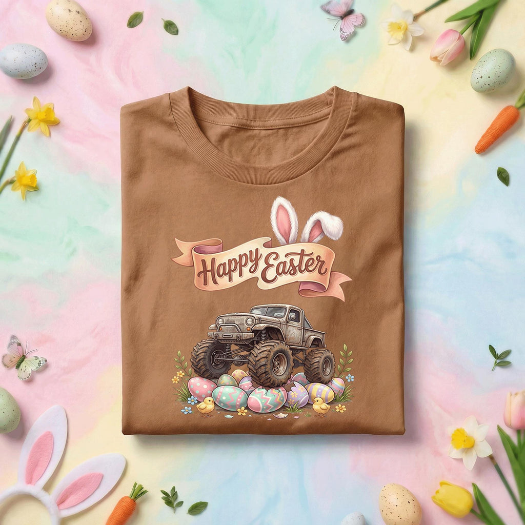 Funny Easter Monster Truck Shirt, Happy Easter Bunny Ears Truck Tee, Kids Easter Egg Hunt Truck Shirt, Off Road Easter Gift