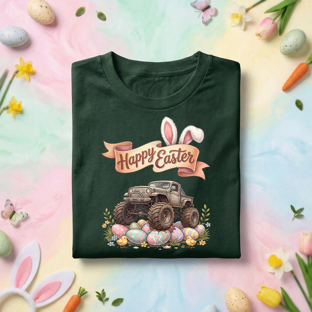 Funny Easter Monster Truck Shirt, Happy Easter Bunny Ears Truck Tee, Kids Easter Egg Hunt Truck Shirt, Off Road Easter Gift