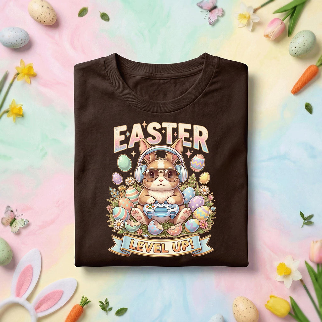 Funny Easter Gamer Bunny Shirt, Easter Level Up Gamer Bunny Tee, Cute Gaming Easter Rabbit Graphic Shirt, Gamer Easter Gift