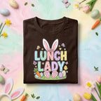 Lunch Lady Easter Shirt Funny School Cafeteria Easter Bunny Tee, Cute Lunch Lady Easter Shirt with Bunny Ears, Teacher Staff Easter Gift
