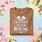 Cafeteria Teri Crew Easter Shirt Funny School Easter Teacher Staff Bunny Graphic Tee, Cute Easter Bunny Teacher Shirt for Cafeteria Team