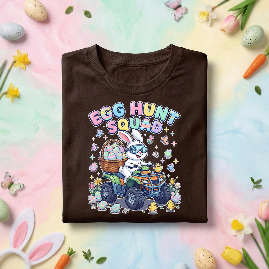 Egg Hunt Squad Bunny ATV Shirt Funny Easter Egg Hunt Graphic Tee, Cute Bunny Riding ATV Easter Shirt, Kids Easter Egg Hunt Gift