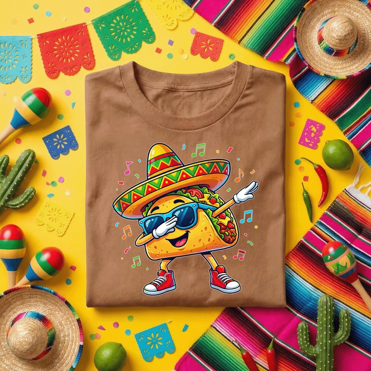Cinco de Mayo Dabbing Taco Shirt, Funny Taco Fiesta T Shirt, Cute Sombrero Taco Tee, Mexican Food Party Shirt, Taco Lover Celebration Gift