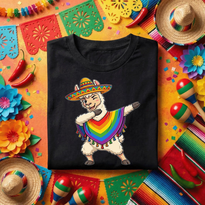 Cinco de Mayo Dabbing Llama Shirt, Funny Mexican Fiesta Llama T Shirt