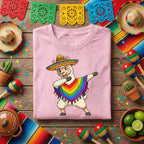 Cinco de Mayo Dabbing Llama Shirt, Funny Mexican Fiesta Llama T Shirt, Cute Sombrero Alpaca Tee, Colorful Poncho Party Shirt Gift