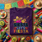 No Siesta Lets Fiesta Cinco de Mayo Shirt, Funny Mexican Fiesta Party T Shirt, Sombrero Guitar Celebration Tee Gift