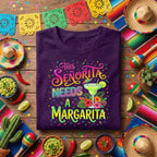This Senorita Needs A Margarita Shirt, Funny Cinco de Mayo Margarita T Shirt, Mexican Fiesta Party Tee, Margarita Lover Celebration Gift