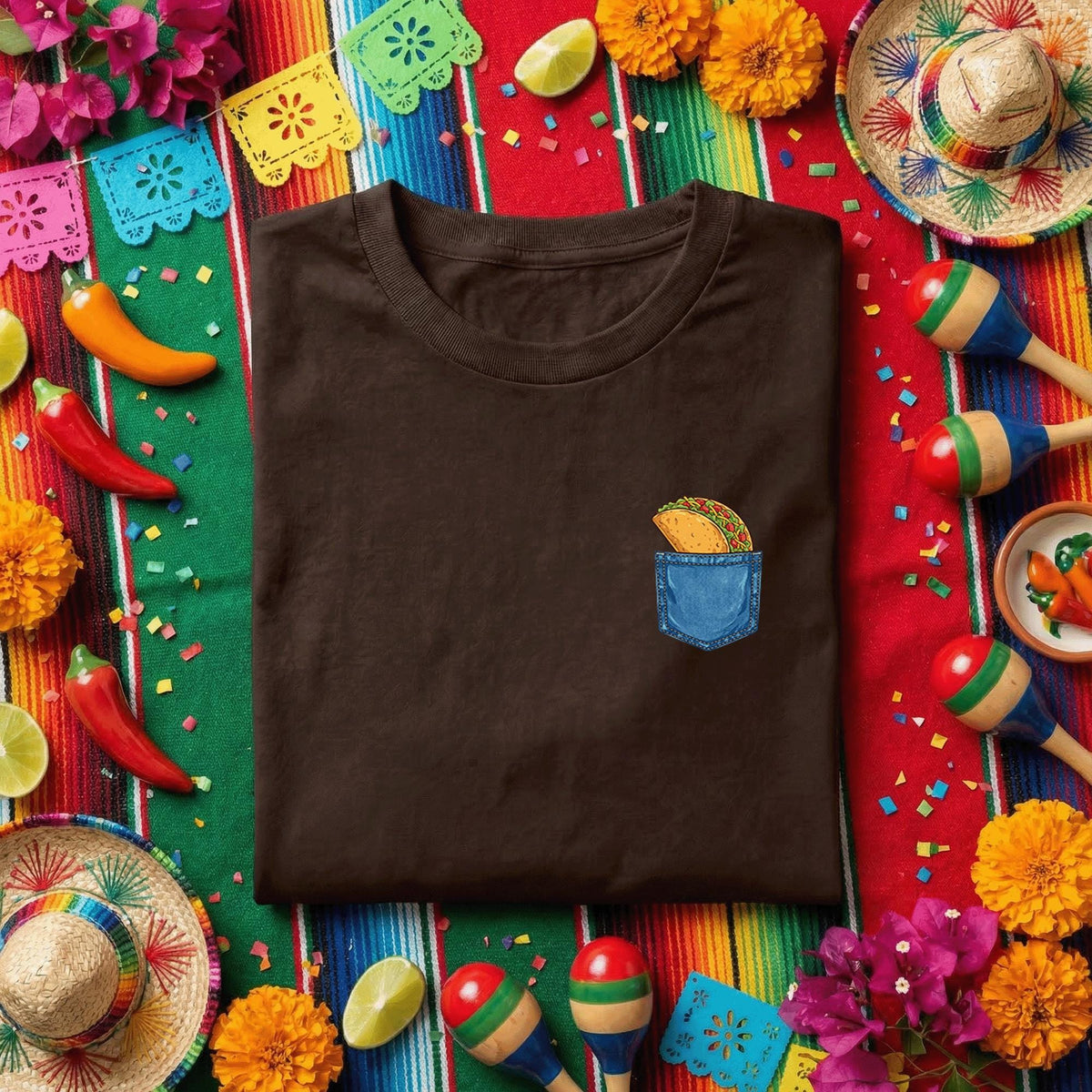 Taco Pocket Shirt Funny Taco Lover Tee, Minimal Taco In Pocket T Shirt, Cinco de Mayo Taco Shirt, Mexican Food Lover Gift Idea