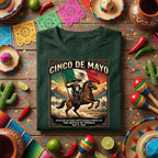 Cinco de Mayo Battle of Puebla Shirt, Mexican Victory 1862 T Shirt, Historic Mexico Flag Horse Rider Tee Fiesta Gift