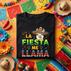 La Fiesta Me Llama Shirt Funny Llama Cinco de Mayo T Shirt, Cute Sombrero Llama Fiesta Party Tee Mexican Celebration ...
