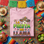 La Fiesta Me Llama Shirt Funny Llama Cinco de Mayo T Shirt, Cute Sombrero Llama Fiesta Party Tee Mexican Celebration Gift