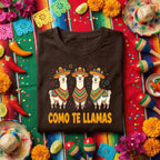 Como Te Llamas Llama Shirt Funny Cinco de Mayo Llama T Shirt, Cute Sombrero Llama Fiesta Tee Mexican Party Gift