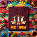 Como Te Llamas Llama Shirt Funny Cinco de Mayo Llama T Shirt, Cute Sombrero Llama Fiesta Tee Mexican Party Gift