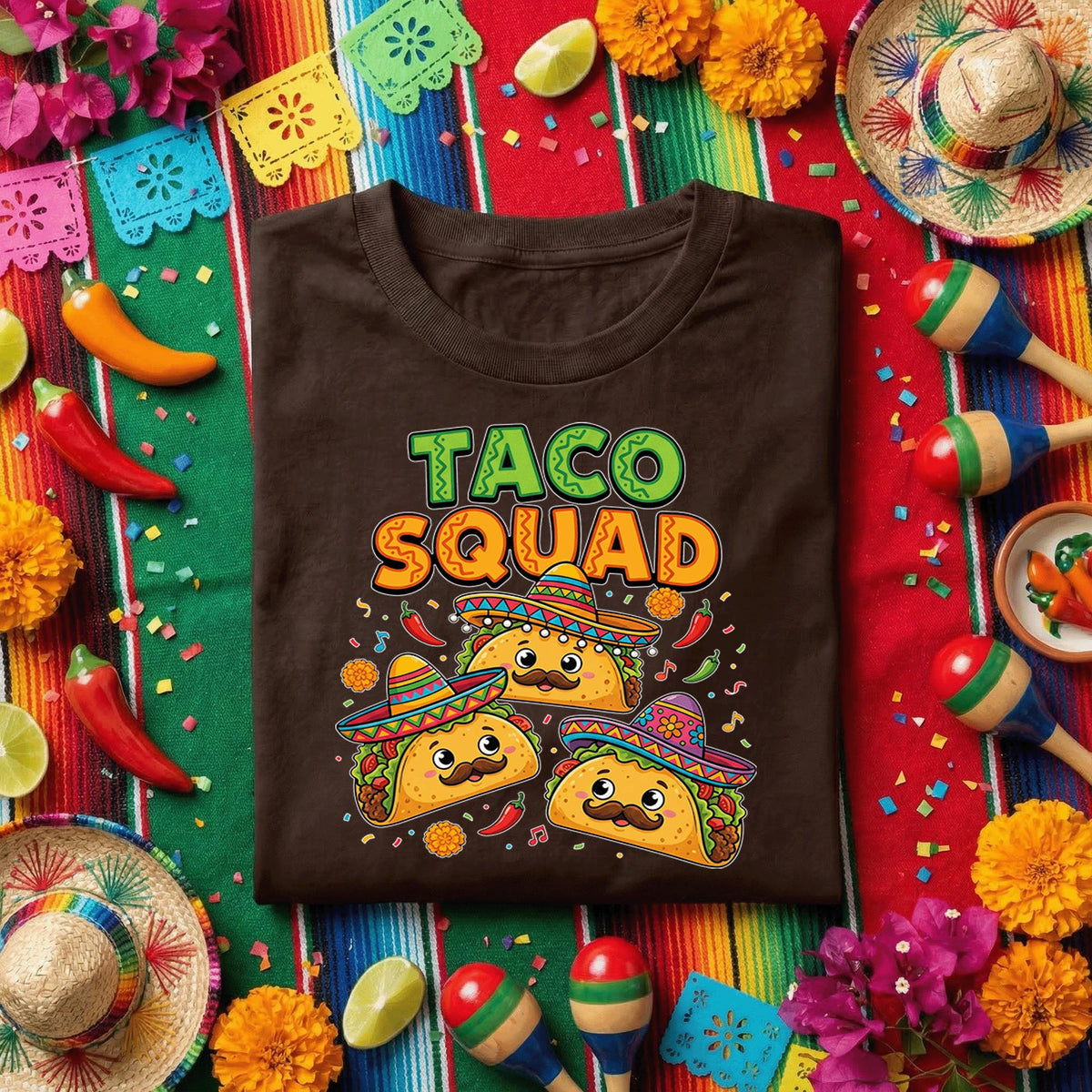 Taco Squad Shirt Funny Taco Friends T Shirt, Cute Sombrero Taco Party Tee, Cinco de Mayo Taco Lover Shirt
