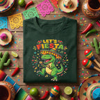 Let’s Fiesta Dinosaur Shirt Funny Cinco de Mayo T Rex T Shirt, Cute Fiesta Dino with Sombrero and Maracas Party Tee