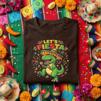 Let’s Fiesta Dinosaur Shirt Funny Cinco de Mayo T Rex T Shirt, Cute Fiesta Dino with Sombrero and Maracas Party Tee