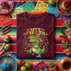 Let’s Fiesta Dinosaur Shirt Funny Cinco de Mayo T Rex T Shirt, Cute Fiesta Dino with Sombrero and Maracas Party Tee