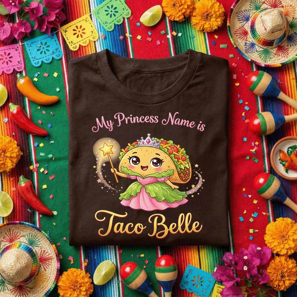 My Princess Name Is Taco Belle Shirt Funny Taco Princess T Shirt, Cute Taco Fairy Princess Tee