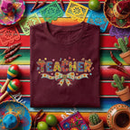 Teacher Fiesta Shirt Colorful Teacher Appreciation T Shirt, Cinco de Mayo Teacher Gift, Festive Classroom Teacher Tee
