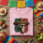 Mexican Skull Bandana Shirt Cinco De Mayo Sugar Skull Tee, Mexican Flag Skull Sombrero Shirt, Day of the Dead Fiesta Tee