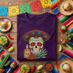 Sugar Skull Sombrero Shirt Cinco De Mayo Tequila Shirt, Day of the Dead Skull Tee, Mexican Fiesta Skull Shirt
