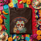 Sugar Skull Sombrero Shirt Cinco De Mayo Tequila Shirt, Day of the Dead Skull Tee, Mexican Fiesta Skull Shirt