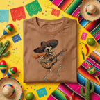 Skeleton Guitar Sombrero Shirt Cinco De Mayo Skeleton Guitarist Tee, Day of the Dead Mariachi Skull Shirt, Mexican Fiesta Music Tee