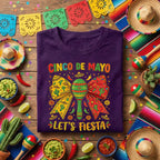 Cinco De Mayo Lets Fiesta Shirt Funny Mexican Fiesta Maracas Tee, Colorful Sombrero Party Shirt, Cinco De Mayo Celebration Tee