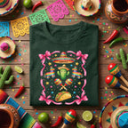 Cinco De Mayo Cute Fiesta Shirt Pink Bow Mexican Party Tee, Kawaii Cactus Sombrero Taco Shirt, Girls Fiesta Maracas Tee