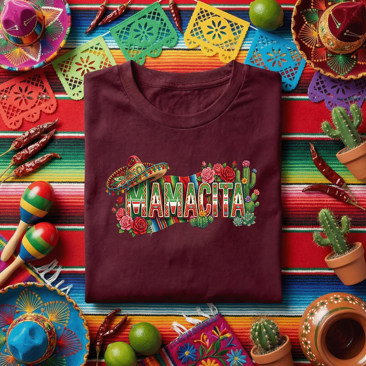 Mamachita Cinco De Mayo Shirt Funny Mexican Fiesta Mom Tee, Sombrero Cactus Floral Fiesta Shirt, Mexican Party Tee