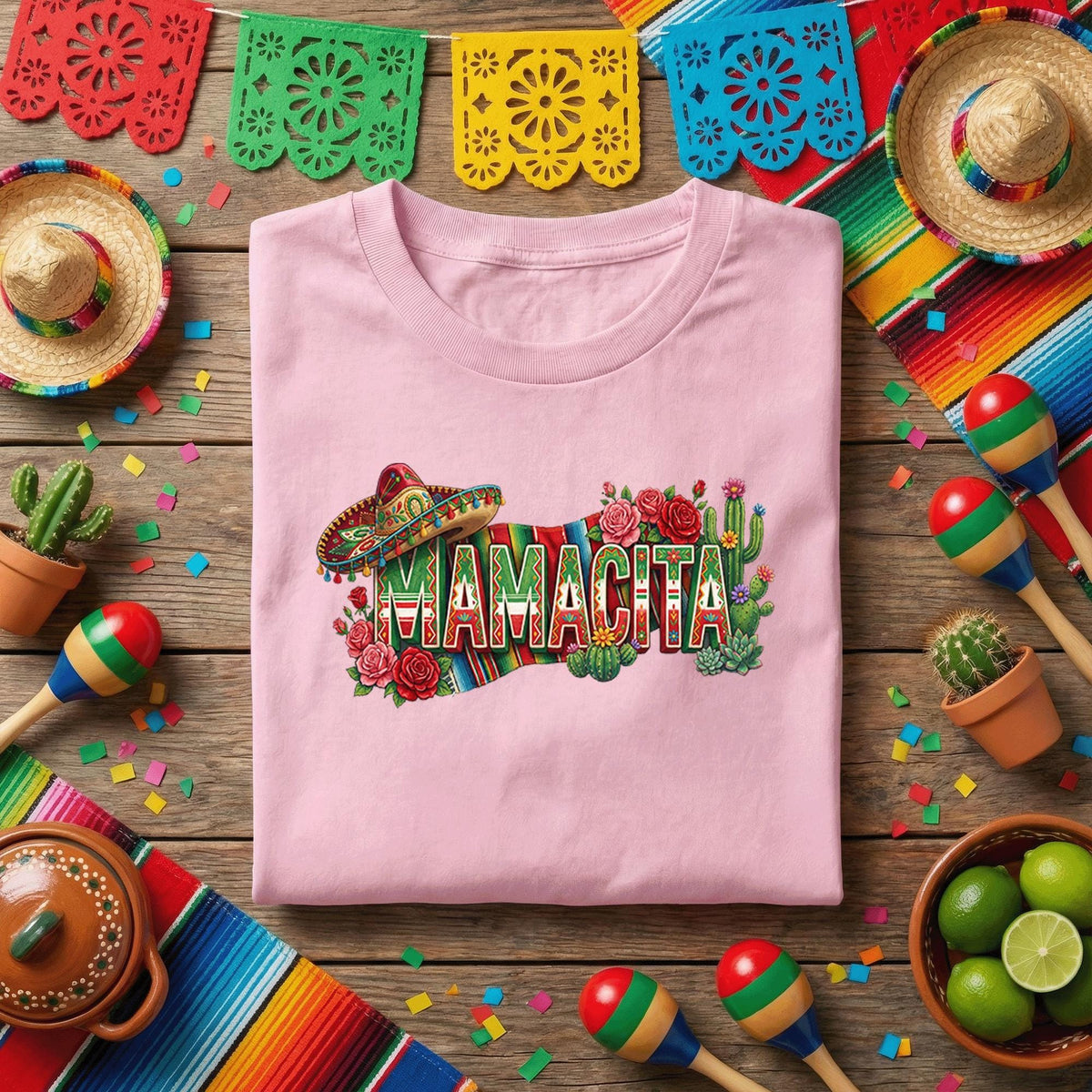 Mamachita Cinco De Mayo Shirt Funny Mexican Fiesta Mom Tee, Sombrero Cactus Floral Fiesta Shirt, Mexican Party Tee