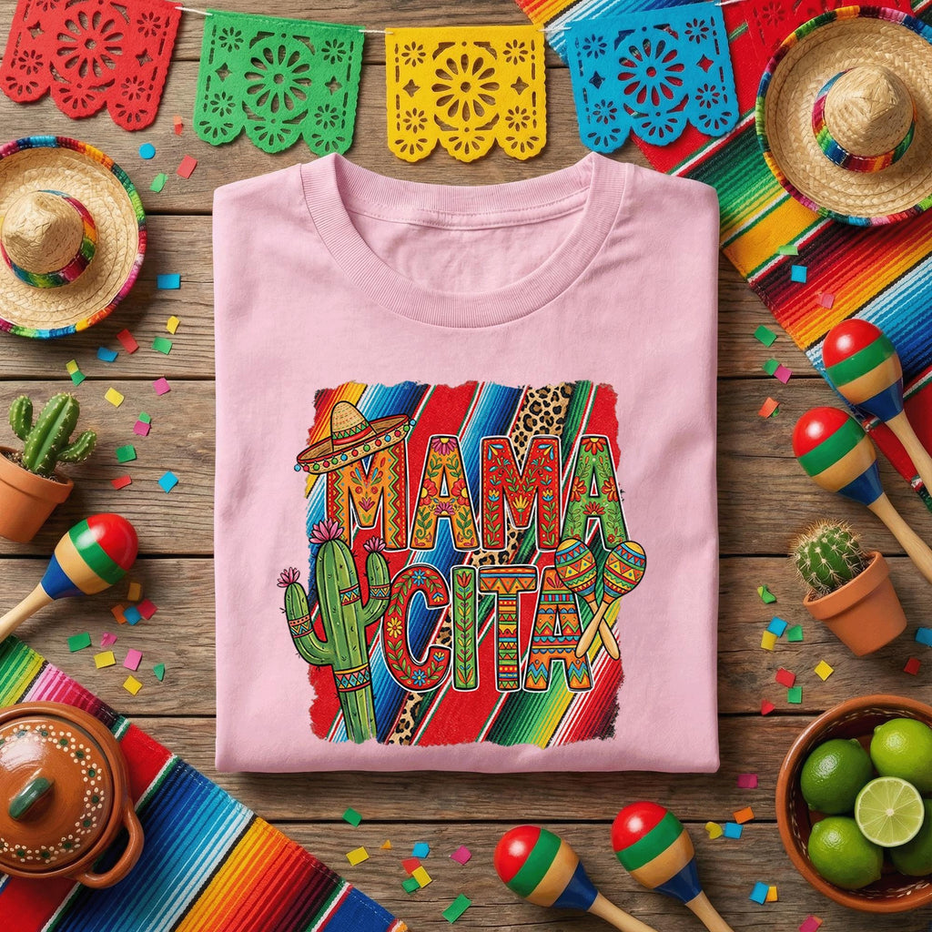 Mamacita Cinco De Mayo Shirt Mexican Fiesta Mama Tee, Funny Taco Fiesta Mom Shirt, Colorful Serape Cactus Maracas Party Shirt