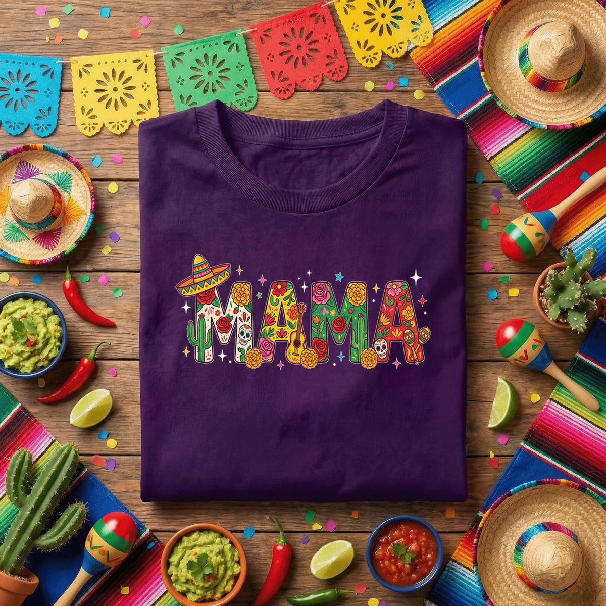 Mama Cinco De Mayo Shirt Mexican Fiesta Mama Tee, Floral Sugar Skull Cactus Mama Shirt, Cute Mexican Fiesta Mom Tee