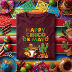 Happy Cinco De Mayo Gnome Shirt Funny Mexican Fiesta Gnome Tee, Taco Sombrero Cactus Party Shirt, Cinco De Mayo Celebration Tee