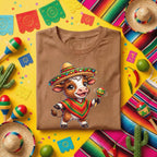 Cinco De Mayo Baby Cow Shirt Cute Fiesta Cow Sombrero Tee, Funny Mexican Fiesta Calf With Maracas Shirt, Adorable Cinco De Mayo Party Tee