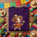 Cinco De Mayo Baby Cow Shirt Cute Fiesta Cow Sombrero Tee, Funny Mexican Fiesta Calf With Maracas Shirt, Adorable Cinco De Mayo Party Tee