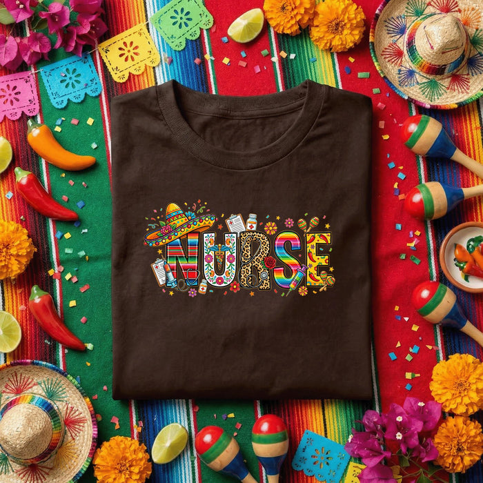 Nurse Cinco De Mayo Shirt Fiesta Nurse Appreciation Tee, Mexican Nurse Week Shirt With Sombrero & Medical Tools