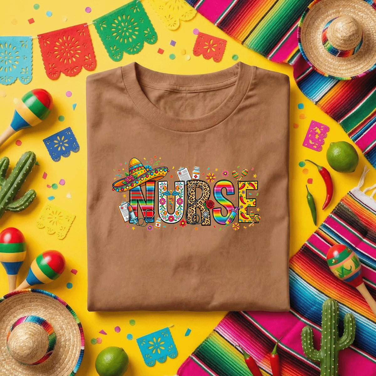 Nurse Cinco De Mayo Shirt Fiesta Nurse Appreciation Tee, Mexican Nurse Week Shirt With Sombrero & Medical Tools, Funny Nurse Party Tee