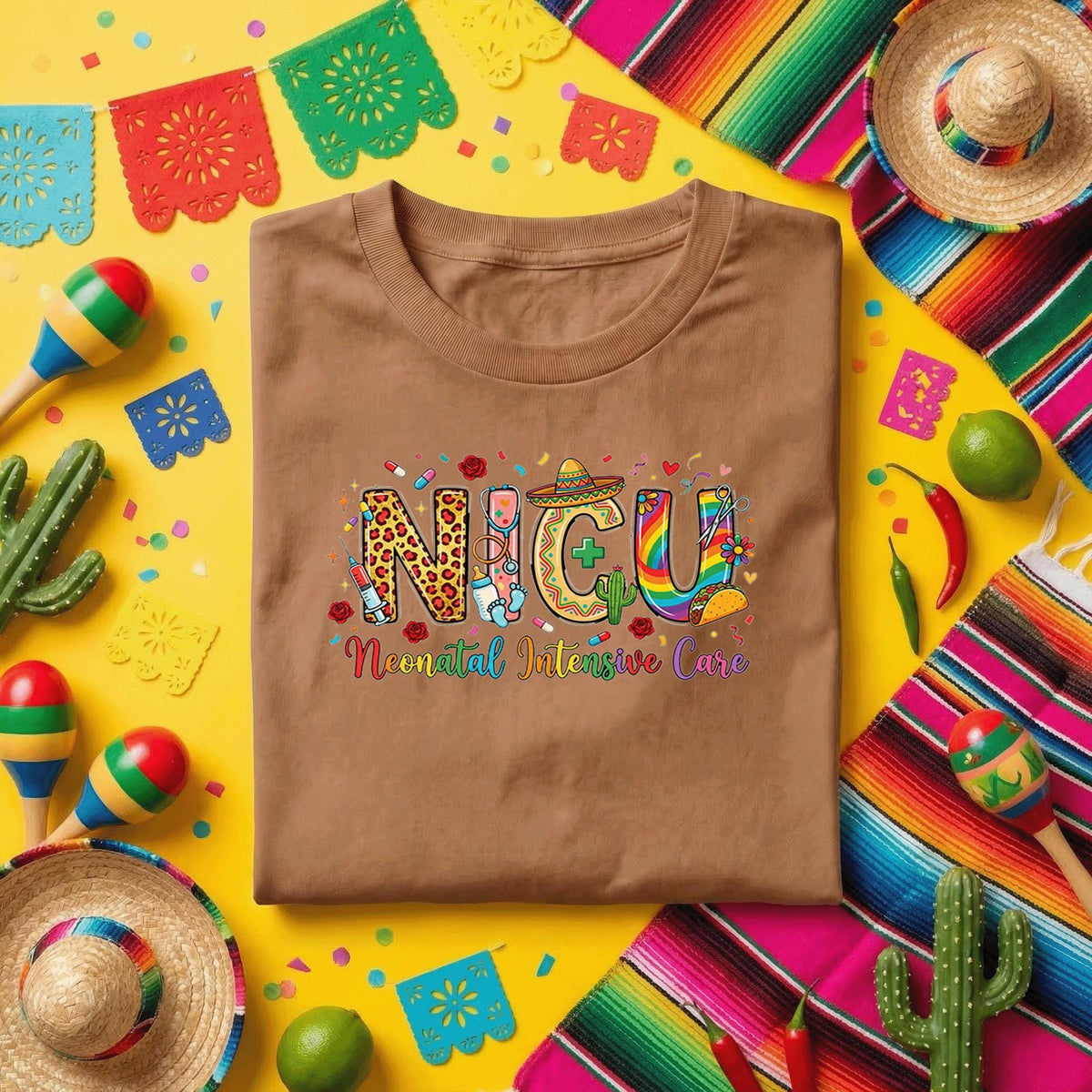 NICU Nurse Cinco De Mayo Shirt Neonatal Intensive Care Unit Nurse Fiesta Tee, Funny NICU Nurse Appreciation Mexican Medical Shirt