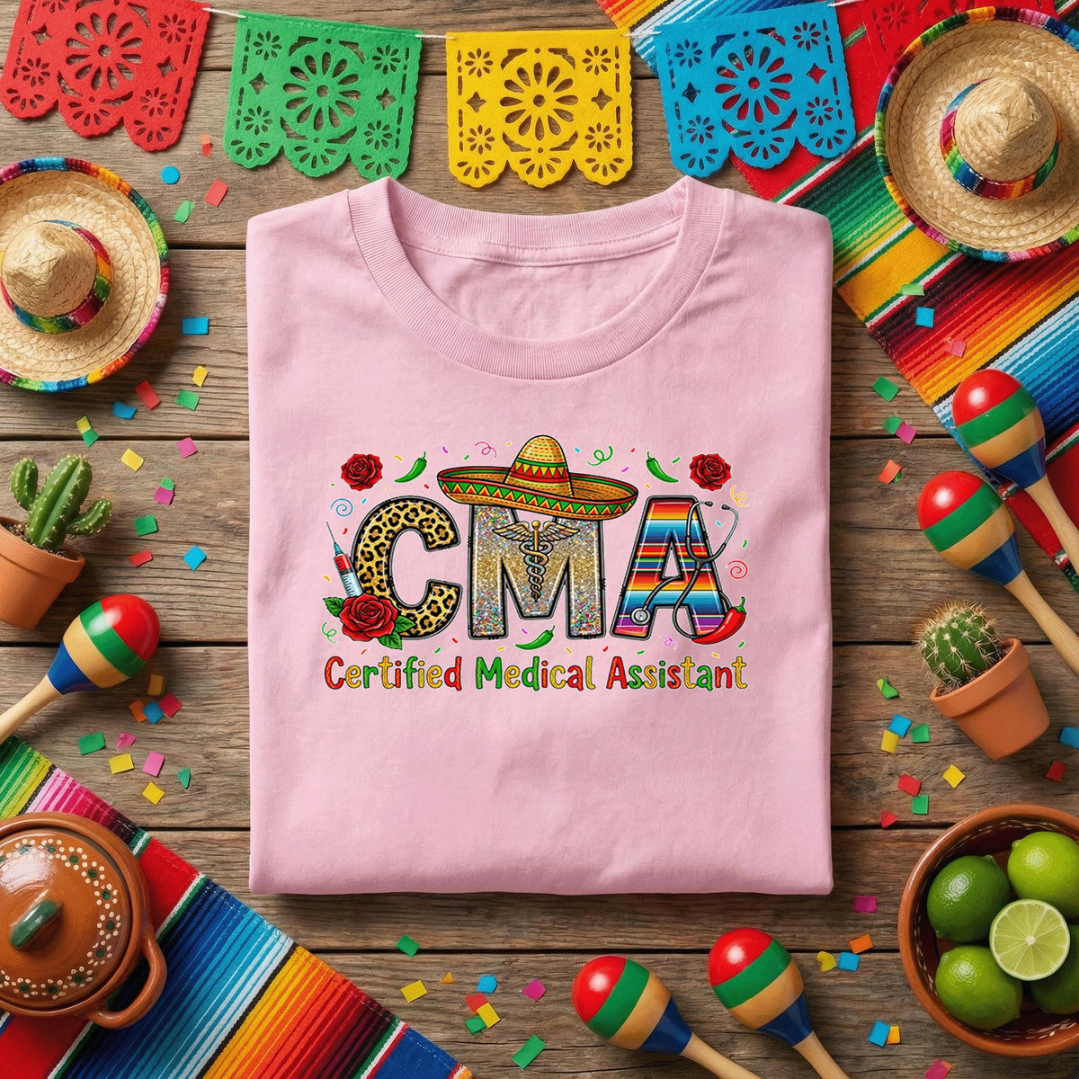CMA Certified Medical Assistant Cinco De Mayo Shirt Funny Medical Assistant Fiesta Tee, Healthcare Worker Mexican Party Shirt