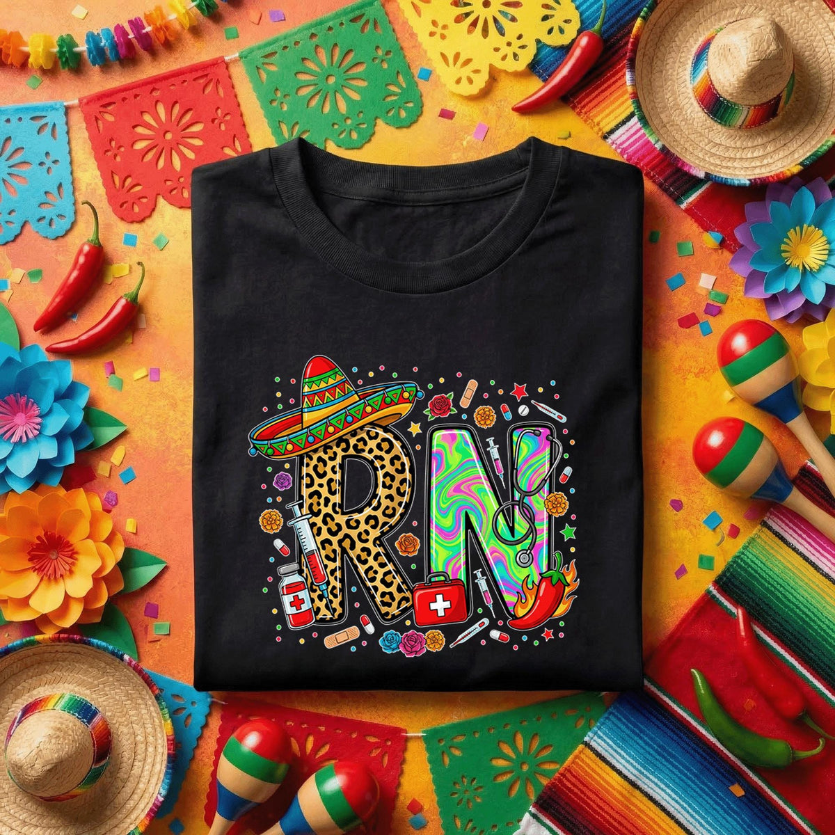 RN Nurse Cinco De Mayo Shirt Funny Registered Nurse Fiesta Tee, Mexican Medical Nurse Shirt
