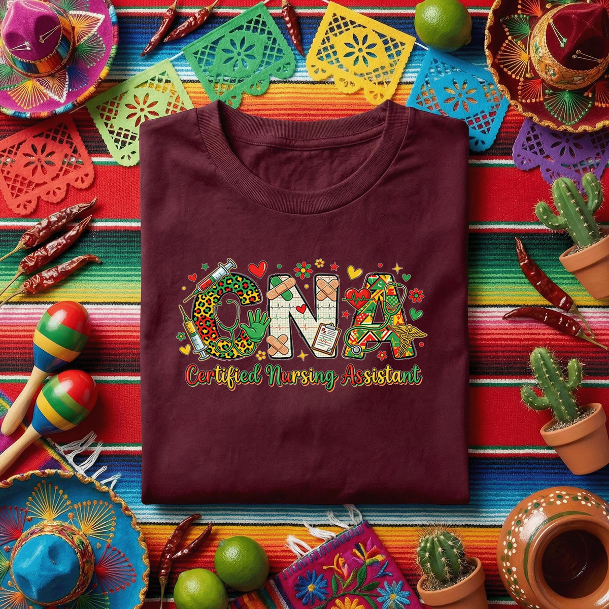 CNA Certified Nursing Assistant Cinco De Mayo Shirt Funny CNA Nurse Fiesta Tee, Healthcare Worker Mexican Celebration Shirt