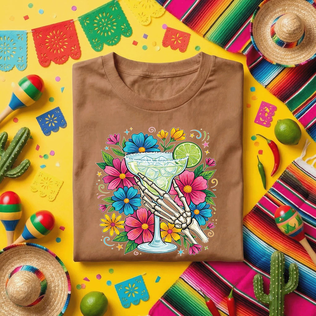 Cinco De Mayo Margarita Skeleton Hand Shirt Funny Fiesta Margarita Lover Tee, Mexican Party Shirt Day Of The Dead Margarita