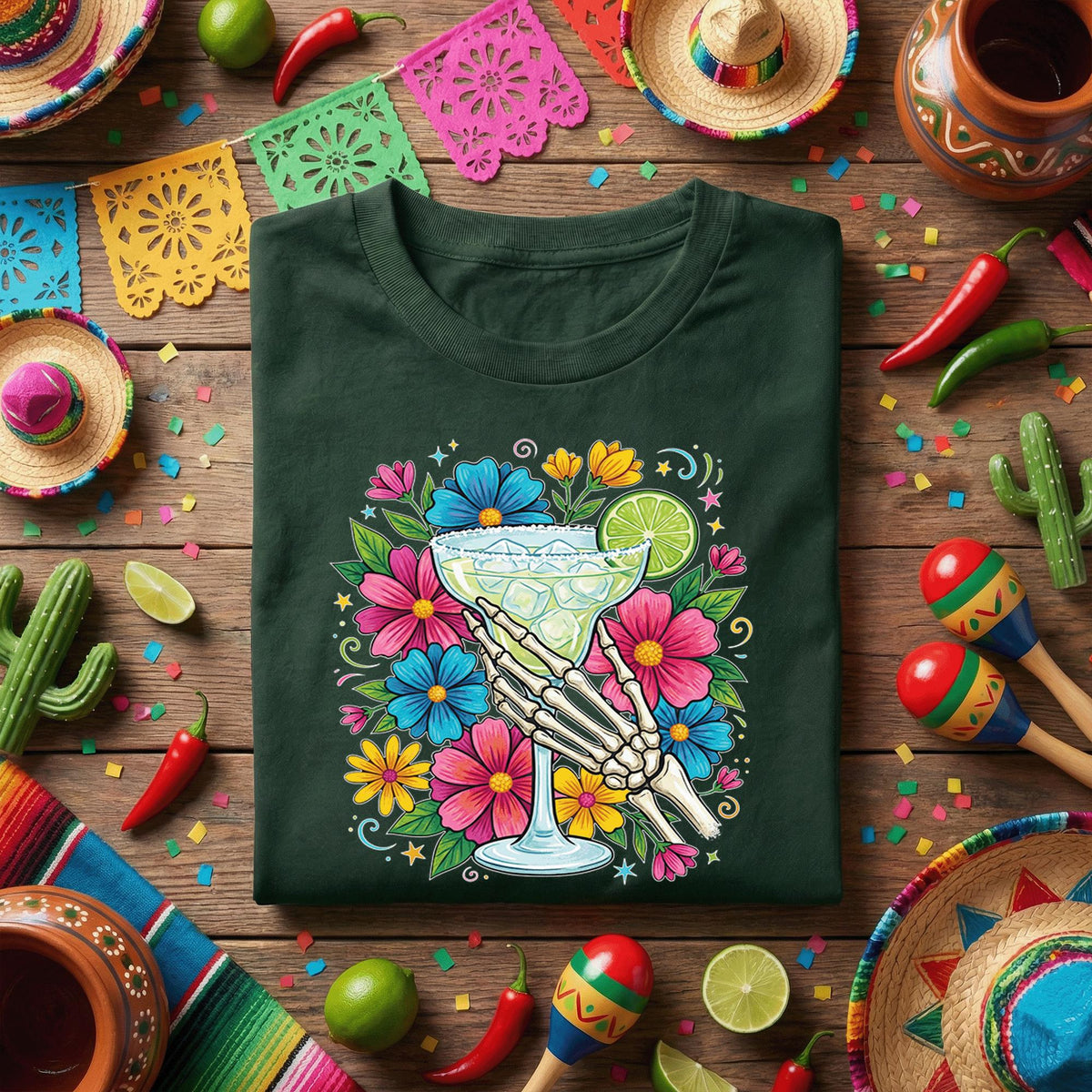 Cinco De Mayo Margarita Skeleton Hand Shirt Funny Fiesta Margarita Lover Tee, Mexican Party Shirt Day Of The Dead Margarita