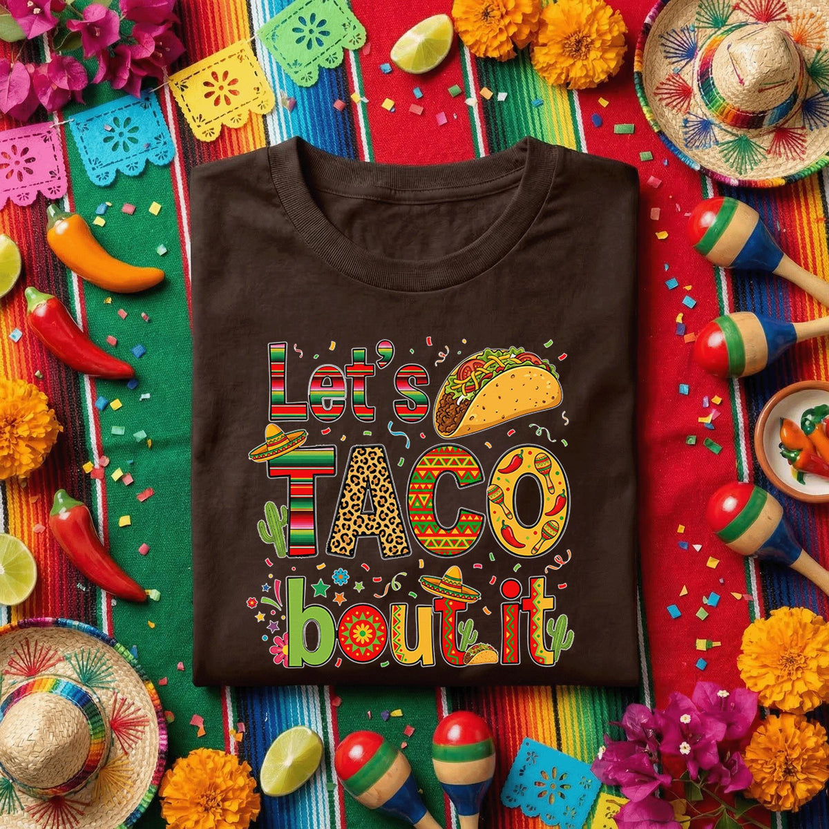 Let’s Taco Bout It Cinco De Mayo Shirt Funny Taco Fiesta Tee Mexican Party Shirt Taco Lover Cinco De Mayo Celebration...