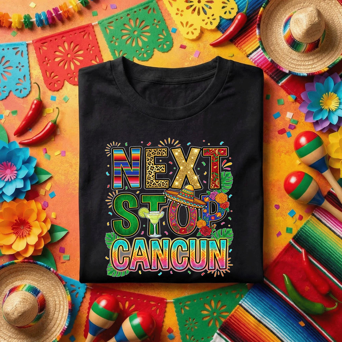 Next Stop Cancun Cinco De Mayo Shirt Funny Mexico Vacation Fiesta Tee, Cancun Trip Party Shirt Margarita Lover Travel...