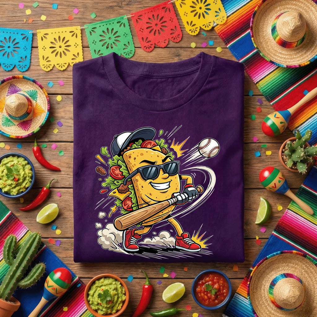 Funny Taco Baseball Shirt Taco Baseball Player Tee Cinco De Mayo Taco Lover Shirt Baseball Fan Mexican Fiesta Tee